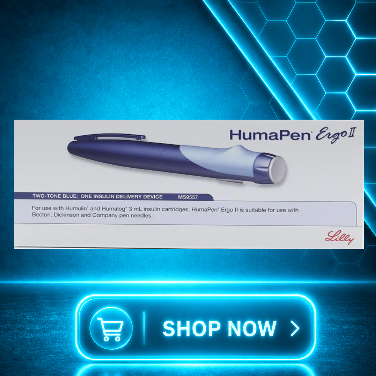 Reusable Injection Pen - Humapen Ergo 2 — Two Tones Blue + Hard case