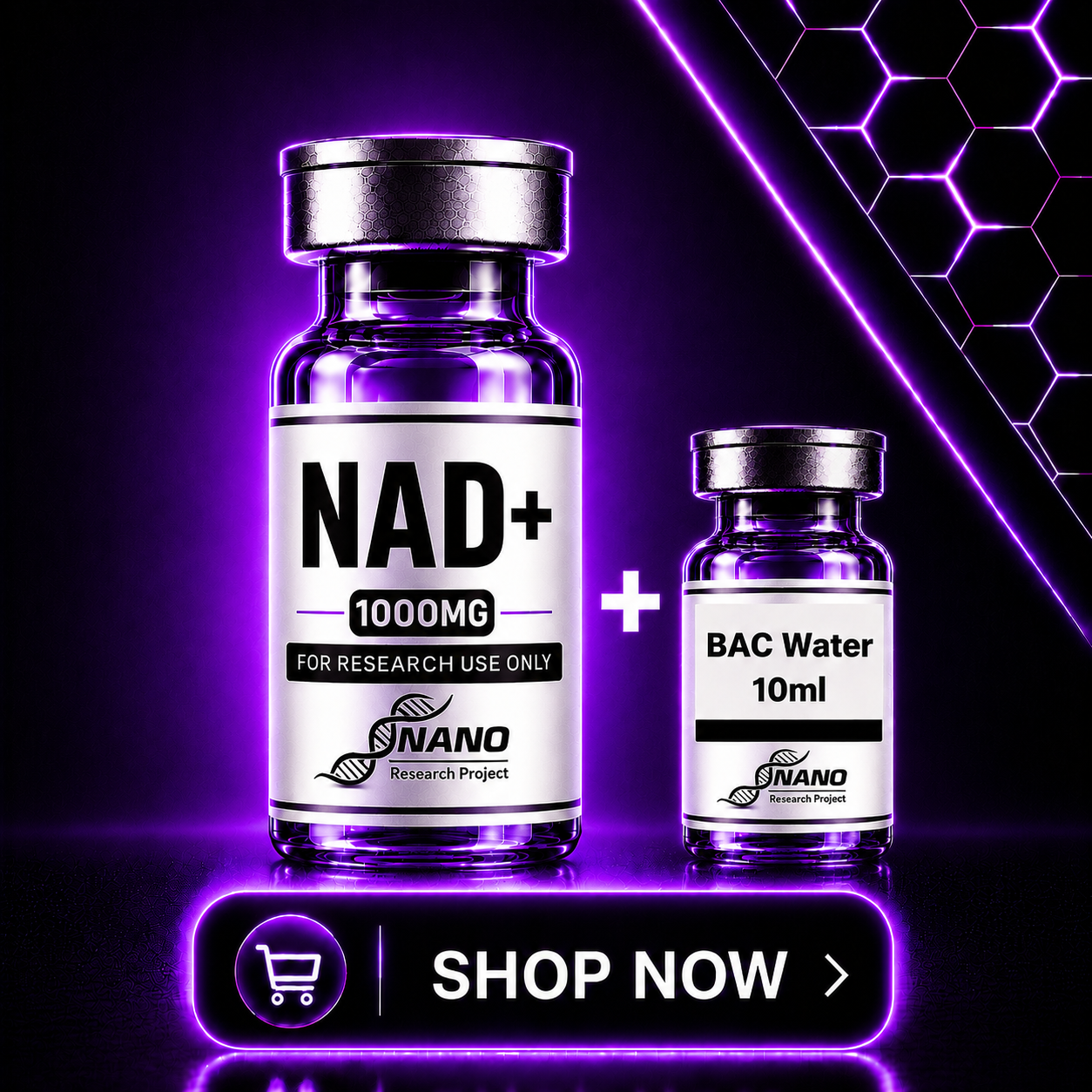 NANO - NAD+ – 1000mg + 10ml BAC Water
