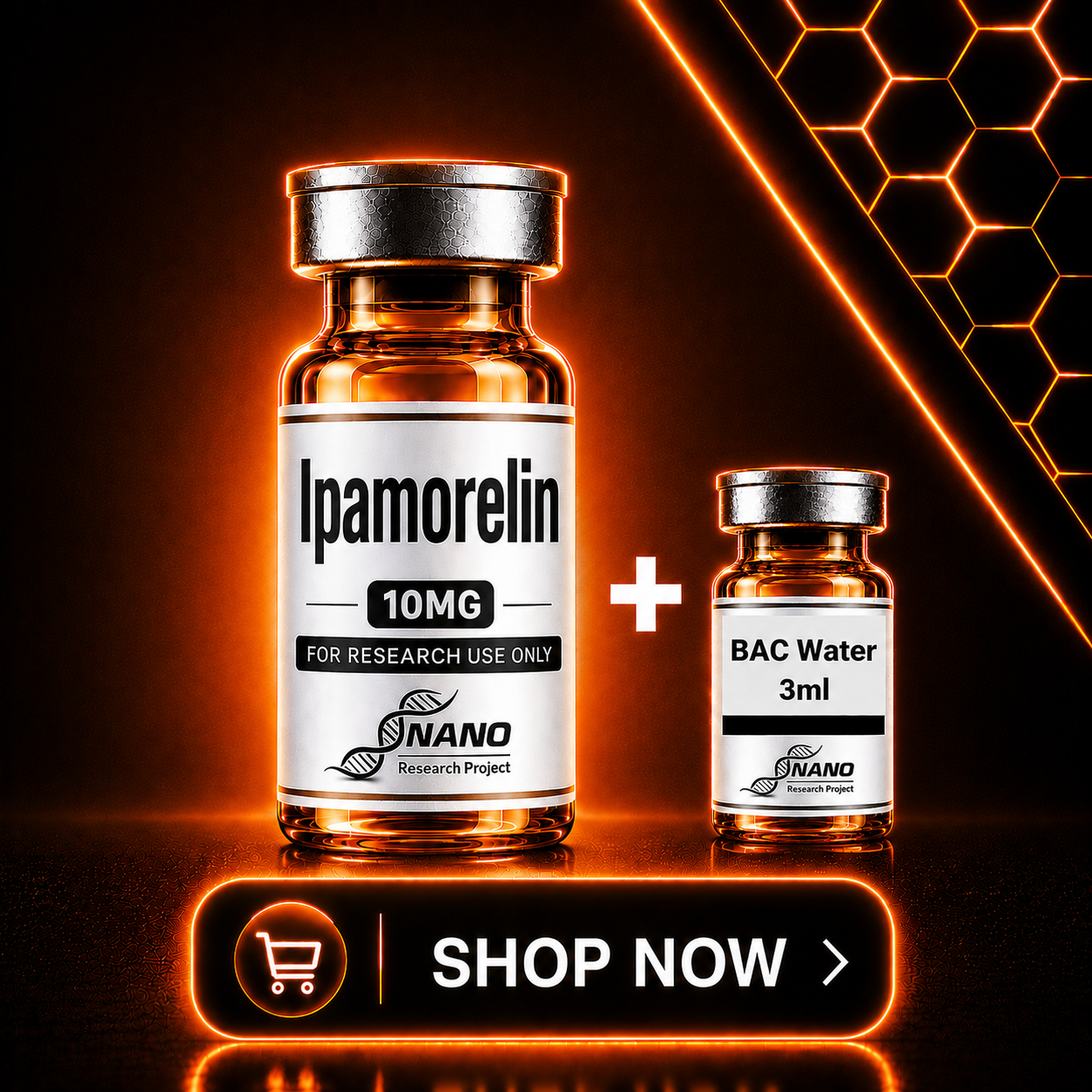 NANO - Ipamorelin – 10mg + 3ml BAC Water