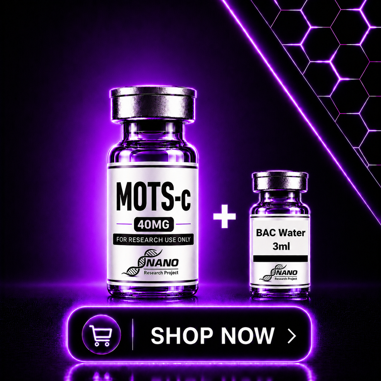 NANO - MOTS-c – 40mg + 3ml BAC Water